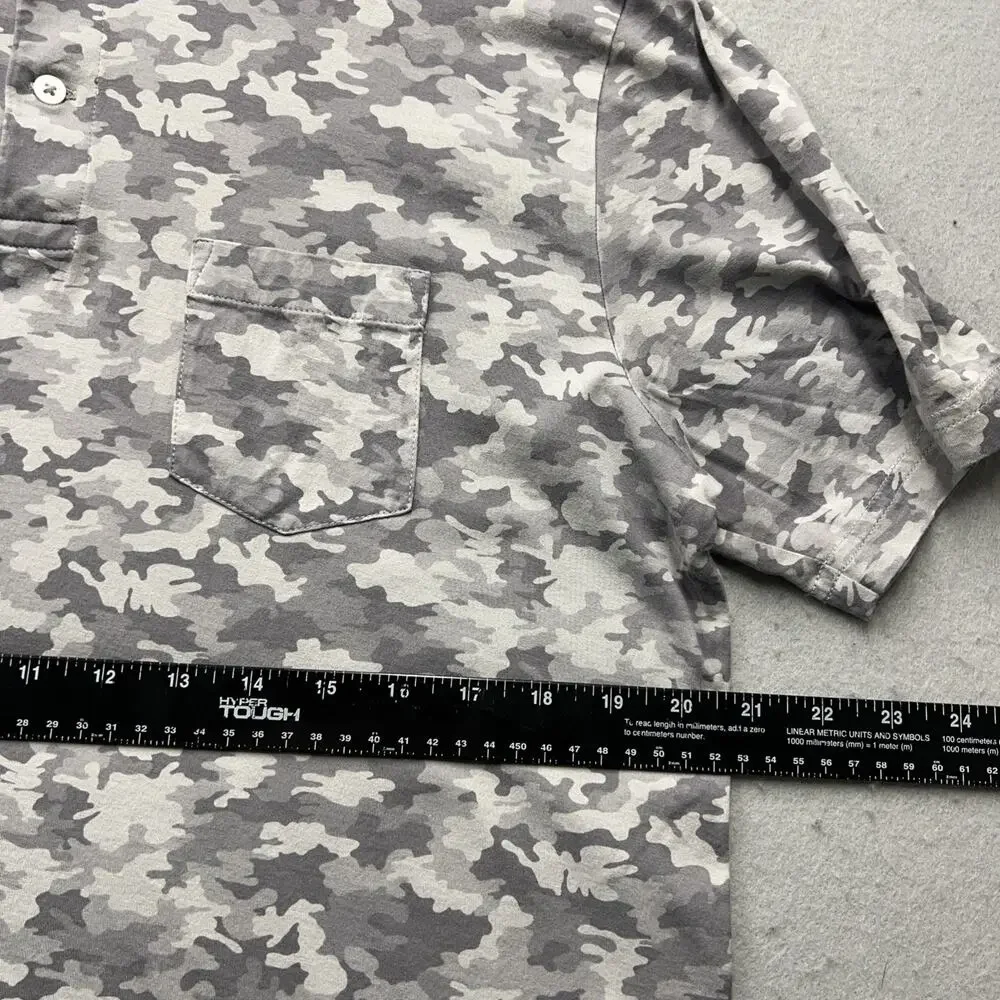 Polo‎ Ralph Lauren Shirt Mens M Gray Camo Military Preppy Casual Athletic